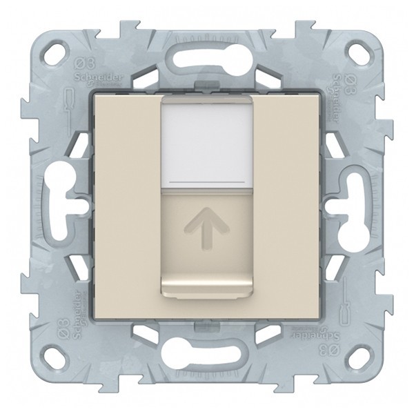 Розетка компьютерная Schneider Electric Unica NEW NU541144 скрытая установка бежевая один модуль RJ45 cat 5е UTP