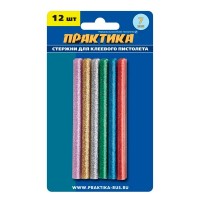 Стержни клеевые Практика 7х100 мм цветные металлик 66 г (12 шт.)