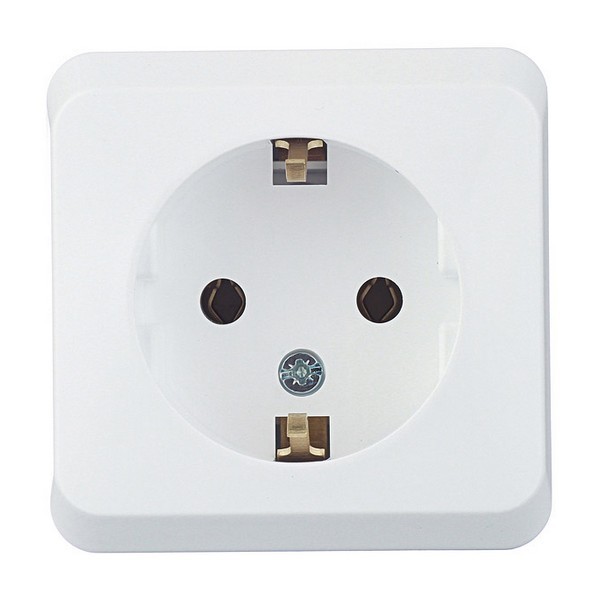 Розетка Schneider Electric Этюд PA16-003B открытая установка белая с заземлением