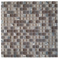 Мозаика Lavelly Elements Light Grey Mix серый микс из стекла и камня 305х305х8 мм