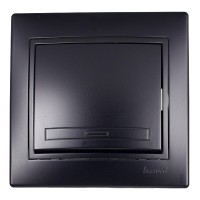 Выключатель с рамкой Lezard MIRA 701-4242-100 одноклавишный скрытая установка черный бархат