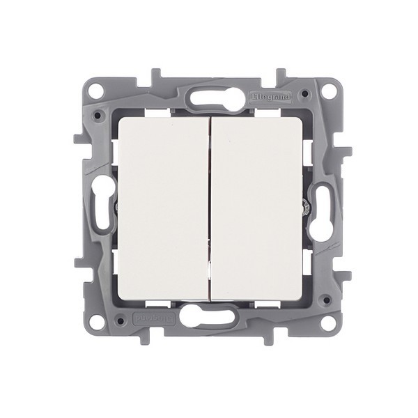 Выключатель Legrand Etika 672202 двухклавишный скрытая установка белый