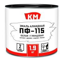 Эмаль ПФ-115 КМ белая глянцевая 1,9 кг
