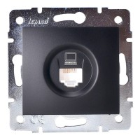 Розетка компьютерная Lezard KARINA 707-4288-139 скрытая установка черный бархат
