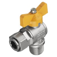 Кран шаровой газовый 1/2 ВР(г) х 1/2 НР(ш) бабочка угловой