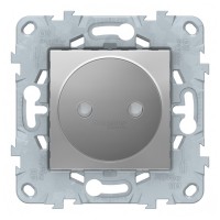 Розетка Schneider Electric Unica NEW NU503330 скрытая установка алюминий со шторками винтовой зажим