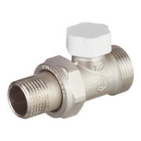 Клапан (вентиль) запорный прямой Stout (SVL-1196-000015) 1/2 ВР(г) х 3/4 НР(ш) для радиатора под евроконус никелерованный