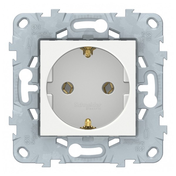 Розетка Schneider Electric Unica NEW NU503618 скрытая установка белая с заземлением винтовой зажим