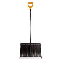 Лопата снеговая Fiskars Solid (1026792) пластиковая с деревянным черенком 535х380х1450 мм