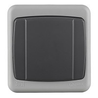 Выключатель Makel 36064101 одноклавишный открытая установка серый IP55 с быстрозажимными контактами