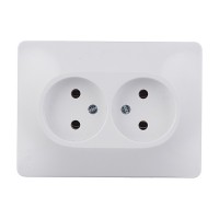 Розетка с рамкой Schneider Electric Glossa GSL000120 двойная скрытая установка белая без заземления