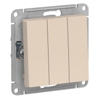 Выключатель Schneider Electric Atlas Design ATN000231 трехклавишный скрытая установка бежевый
