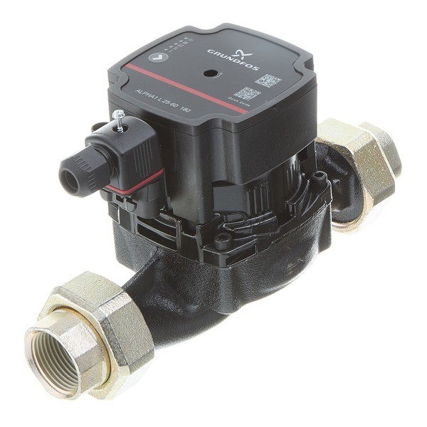Циркуляционный насос для систем отопления Grundfos Alpha1 L 25-60 180 (99199612) DN25 подъем 6 м 180 мм с гайками