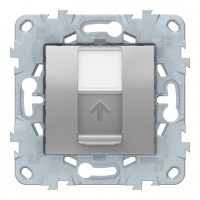 Розетка компьютерная Schneider Electric Unica NEW NU541130 скрытая установка алюминий один модуль RJ45 cat 5е UTP