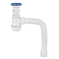 Сифон для раковины VIRPLAST by WIRQUIN 30986780 1 1/2"х40 с чашкой D63 и соединением 40/50 мм