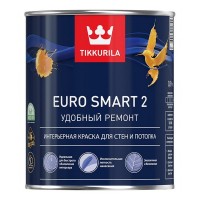 Краска водно-дисперсионная интерьерная Tikkurila Euro Smart 2 белая основа А 0,9 л