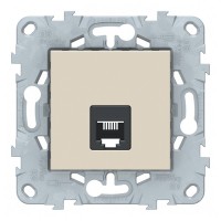 Розетка телефонная Schneider Electric Unica NEW NU549244 скрытая установка бежевая один модуль RJ11