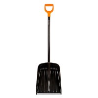 Лопата снеговая Fiskars Solid (1026794) пластиковая с деревянным черенком 355х200х1330 мм