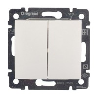 Выключатель Legrand Valena 694265 двухклавишный скрытая установка белый