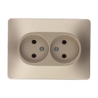 Розетка с рамкой Schneider Electric Glossa GSL000420 двойная скрытая установка титан без заземления