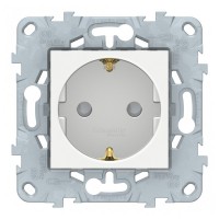 Розетка Schneider Electric Unica NEW NU503718 скрытая установка белая с заземлением со шторками винтовой зажим