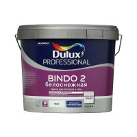 Краска водно-дисперсионная для потолка Dulux Bindo 2 белая 9 л