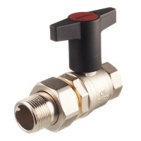Кран шаровой латунный Oventrop Optibal (1075708) 1 ВР(г) х 1 НР(ш) бабочка удлиненная с полусгоном прямой