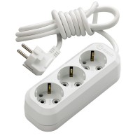 Удлинитель бытовой Makel (MGP133) с заземлением 3 м 16 А 250 В 2,2 кВт 3 розетки ПВС 3х1 мм2 IP20 белый