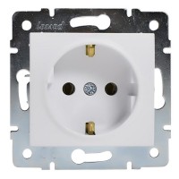 Розетка Lezard KARINA 707-0288-122B скрытая установка белая с заземлением