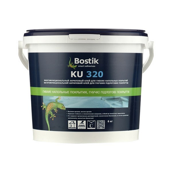 Клей для напольных ПВХ покрытий Bostik KU 320 6 кг