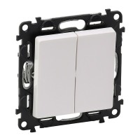 Переключатель Legrand Valena LIFE 752408 двухклавишный 2 направления скрытая установка белый