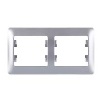 Рамка Schneider Electric Glossa GSL000302 двухместная горизонтальная алюминий