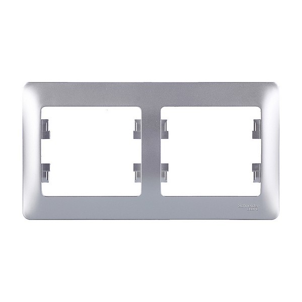 Рамка Schneider Electric Glossa GSL000302 двухместная горизонтальная алюминий