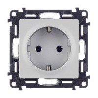 Розетка Legrand Valena LIFE 753621 скрытая установка алюминий с заземлением