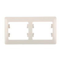 Рамка Schneider Electric Glossa GSL000202 двухместная горизонтальная бежевая