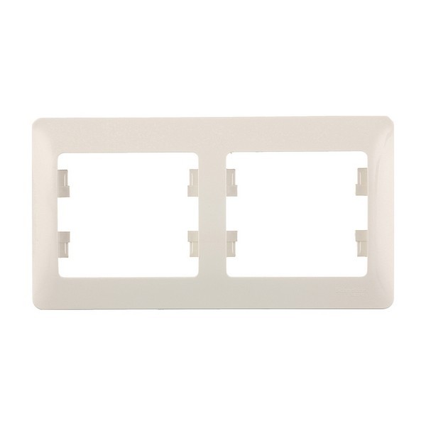Рамка Schneider Electric Glossa GSL000202 двухместная горизонтальная бежевая