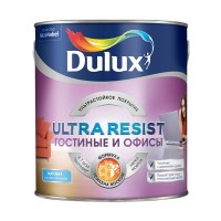 Краска водно-дисперсионная моющаяся Dulux Ultra Resist гостиные и офисы бесцветная основа ВС 2,25 л