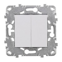 Выключатель Schneider Electric Unica NEW NU521118 двухклавишный скрытая установка белый