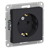 Розетка Schneider Electric Atlas Design ATN001043 скрытая установка карбон с заземлением