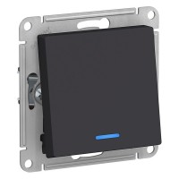Переключатель Schneider Electric Atlas Design ATN001063 одноклавишный на 2 направления скрытая установка карбон с подсветкой