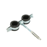 Хомут для труб Walraven Cobra BIS 3/4" двойной с резиновым уплотнителем шпилька/дюбель