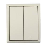 Выключатель Simon 15 Aqua 1594398-031 двухклавишный открытая установка слоновая кость IP54