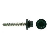 Саморезы кровельные с буром 35х4,8 мм зеленые RAL 6005 (60 шт)