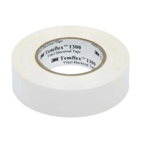 Изолента 3M Temflex 1300 ПВХ белая 15 мм 10 м