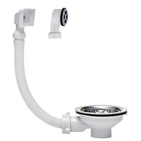 Выпуск для мойки WIRQUIN 30987086 3 1/2" с нержавеющей чашкой D 114 мм и универсальным переливом