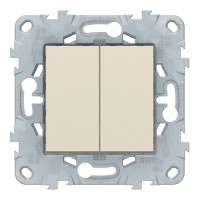 Переключатель Schneider Electric Unica NEW NU521544 двухклавишный перекрестный скрытая установка бежевый