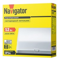 Светильник светодиодный накладной Navigator NBL 215х215х60 мм 12 Вт 170-264 В 4000К естественный белый свет IP54 квадратный белый с влагозащитой
