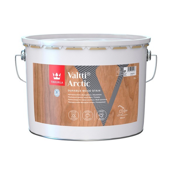 Антисептик лазурь Tikkurila Valtti Arctic декоративный для дерева бесцветный перламутр основа ЕР 9 л