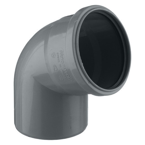 Отвод Pro Aqua Comfort d110 мм 67° пластиковый для внутренней канализации