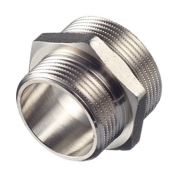 Ниппель переходной Stout (SFT-0004-112114) 1 1/2 НР(ш) х 1 1/4 НР(ш) латунный